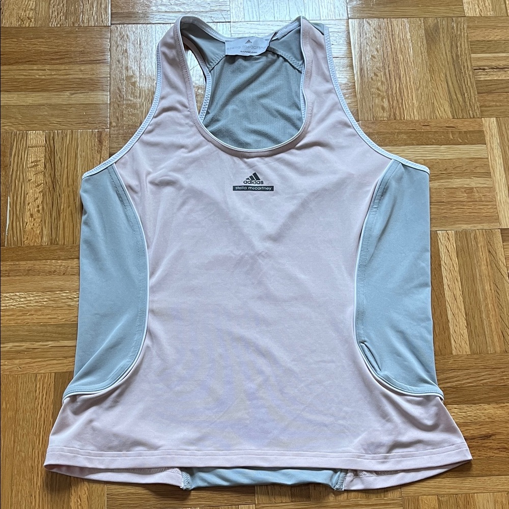 ADIDAS BY STELLA MCCARTNEY Light Pink Gray Barricade Training Running Tank Top M